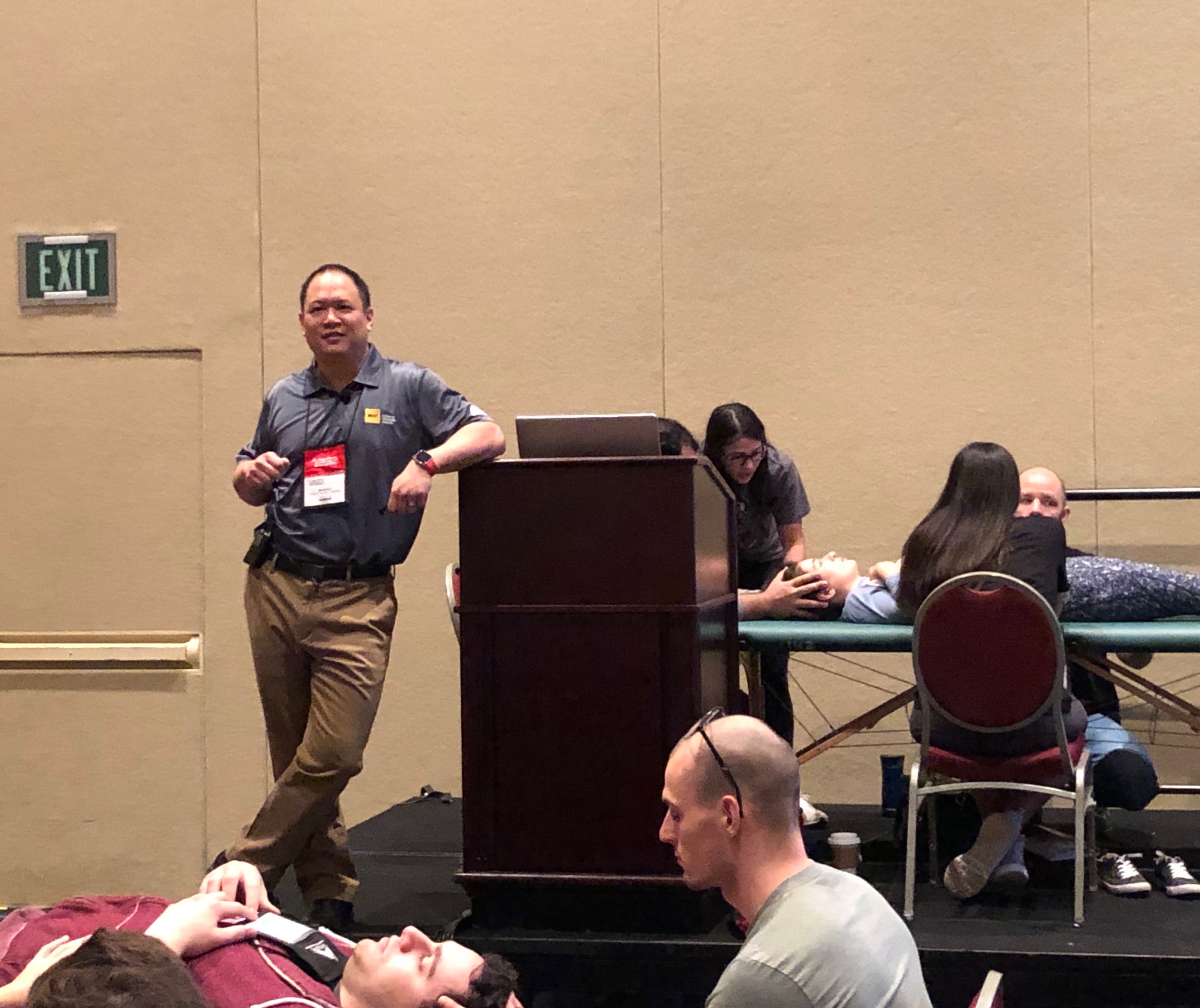 Dr. Sheldon Yao DO, leading an Osteopathic Manipulative Medicine workshop at the AAO Convocation 2019