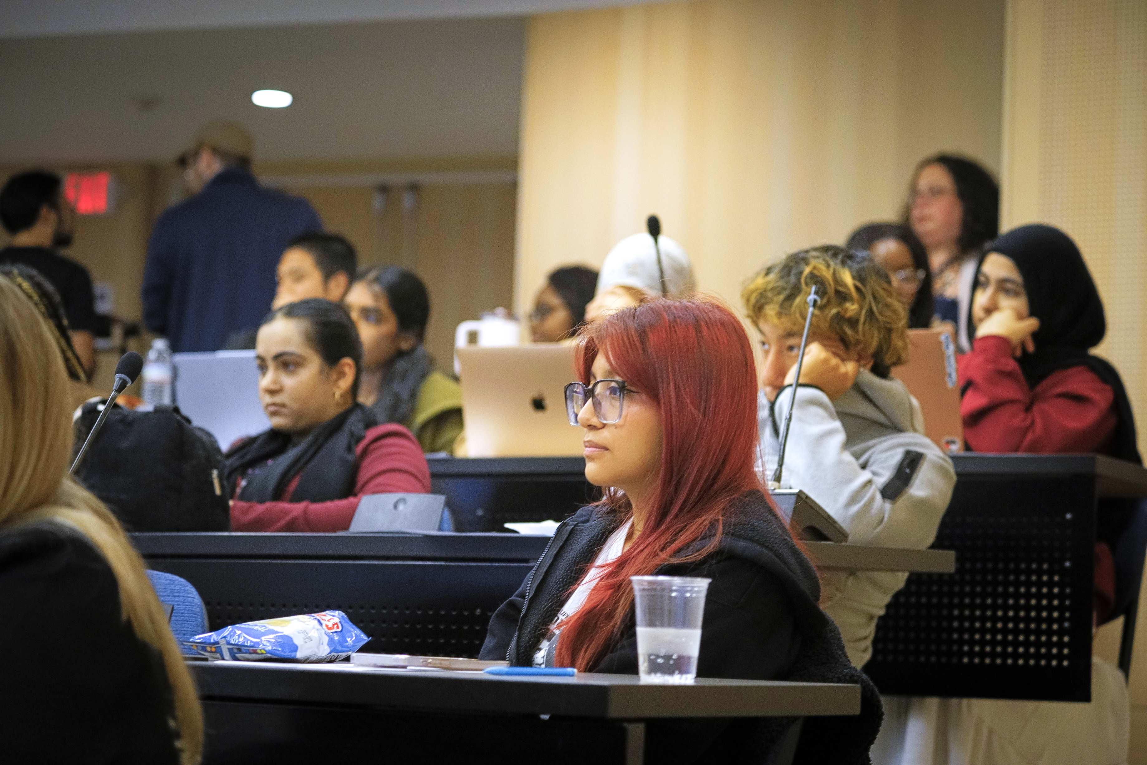 Engaged students taking in powerful stories and advice from our Women in STEM speakers.