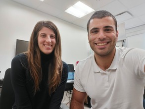 Laura Mora Del Verme and PierGiorgio Scatigna in lab.