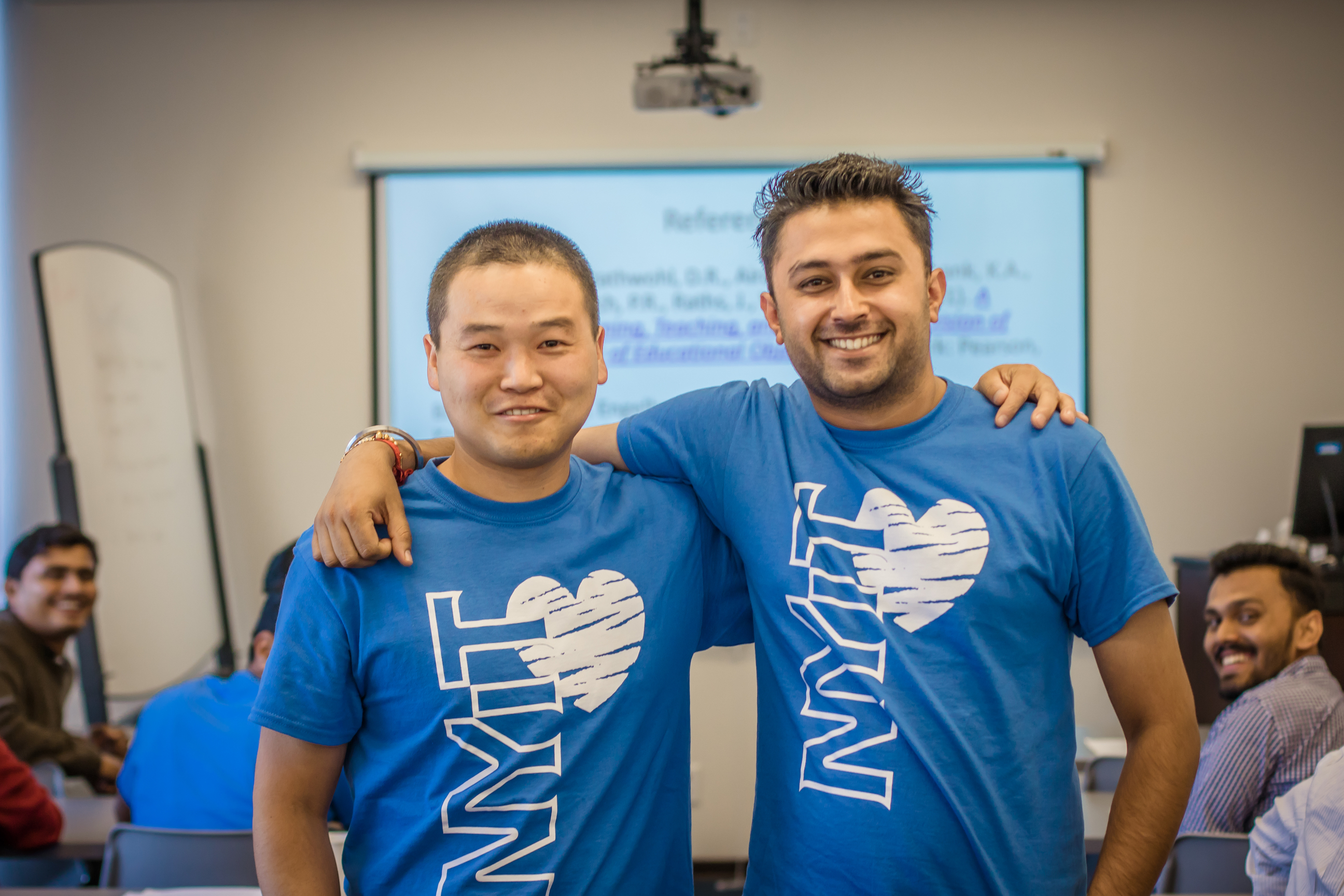 New Energy Management, M.S. students in blue NYIT t-shirts