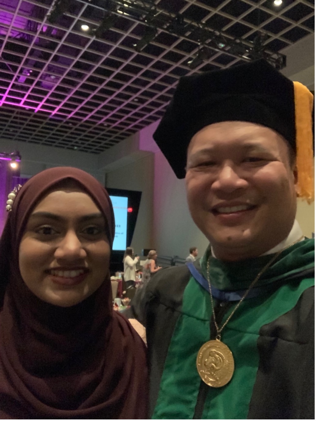 Dr. Yao and Erum Ahmed at the banquet where she was presented with her 1st place award